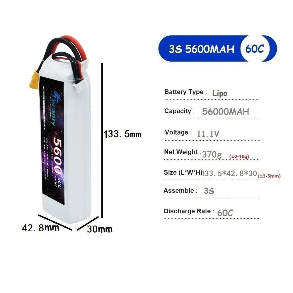 TERANTY 5600MAH 60C 2S 3S 4S 6 - огляд і ціна Drone Battery 6S